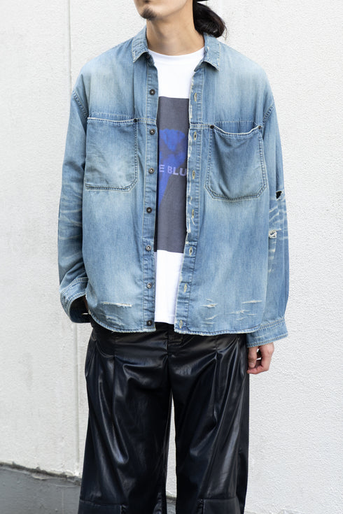 【THE JEAN PIERRE】"Grunge Denim Shirt"